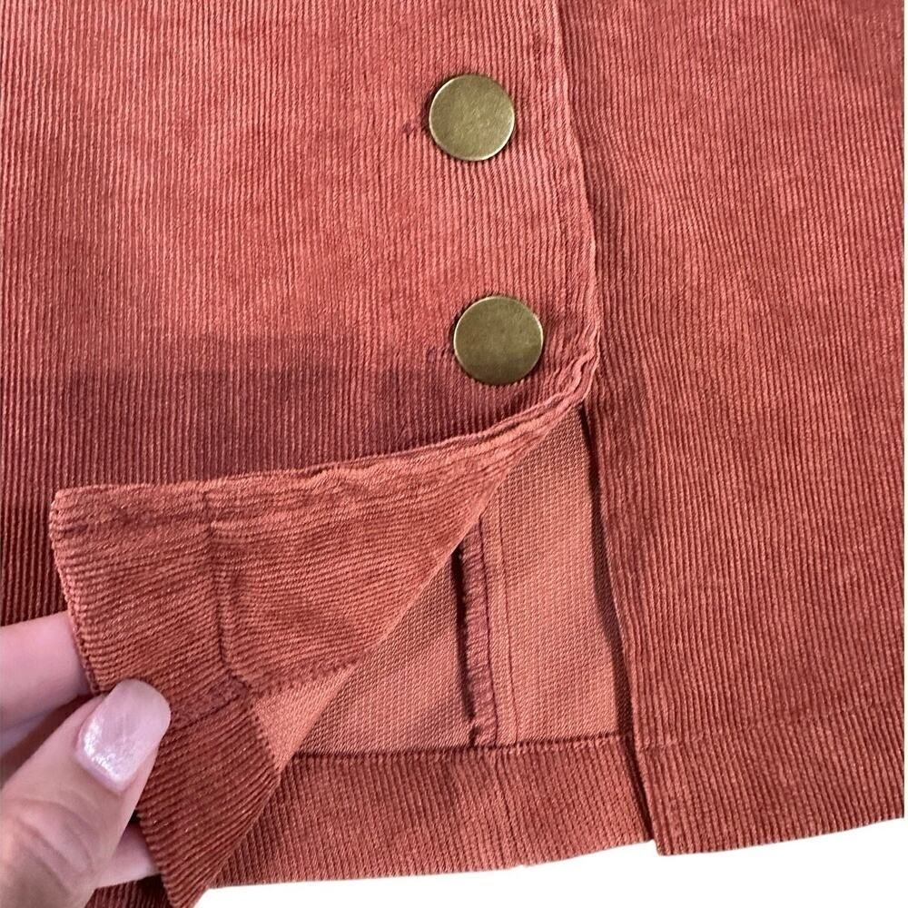 Entro Corduroy A Line Button Up Y2K Mini Skirt SZ Small Academia Back to School - Picture 3 of 12